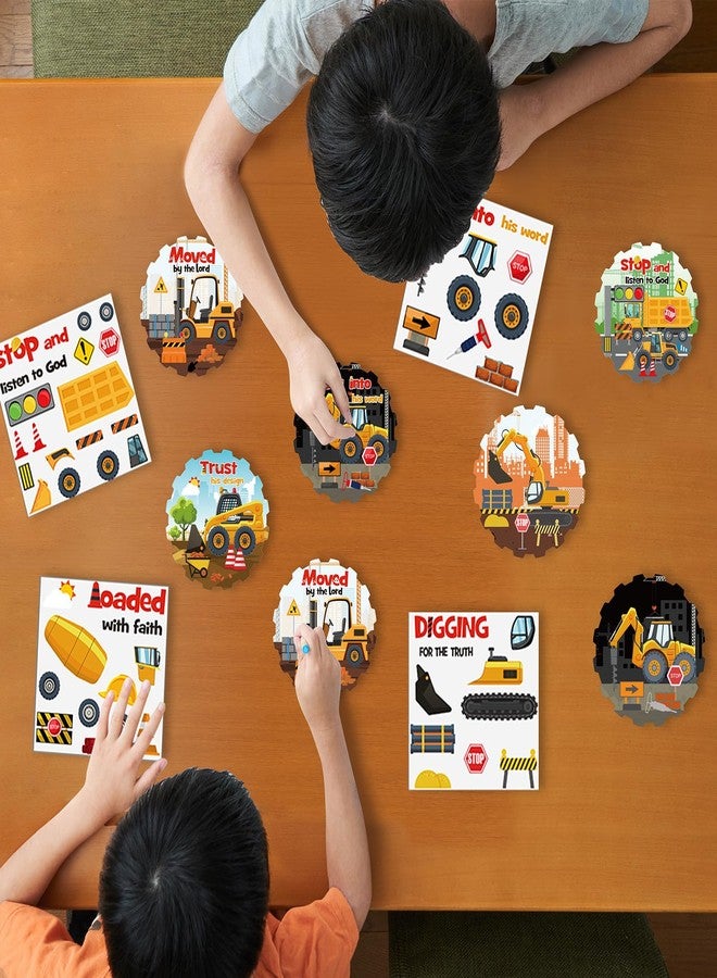 Resholder 30 Sets Christian Crafts Construction Vehicle Stickers Bulk DIY Religious Sunday School Jesus Bible VBS Craft Ornaments for Summer Back to School Gifts Transportation Car Truck Party Favors - Image 4